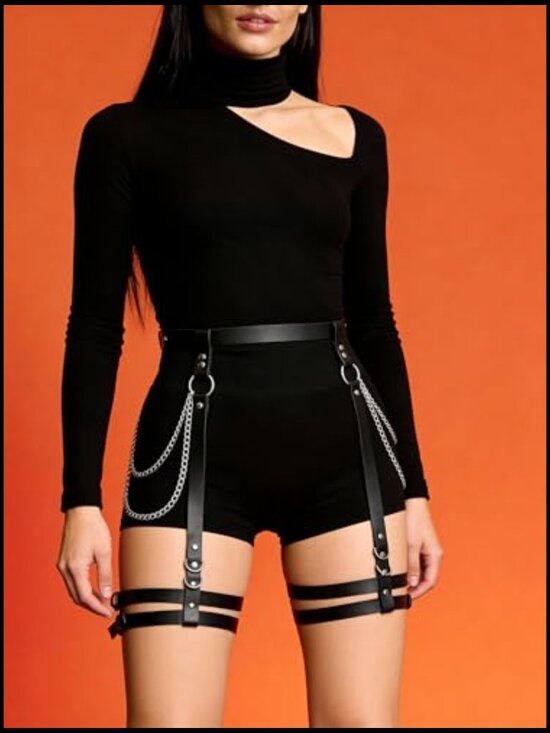 Adjustable Waist Thigh Belt Layered Streetwear Accessory Festival Gothic Punk main image 5